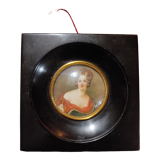 Miniature portrait on hand-painted ivory