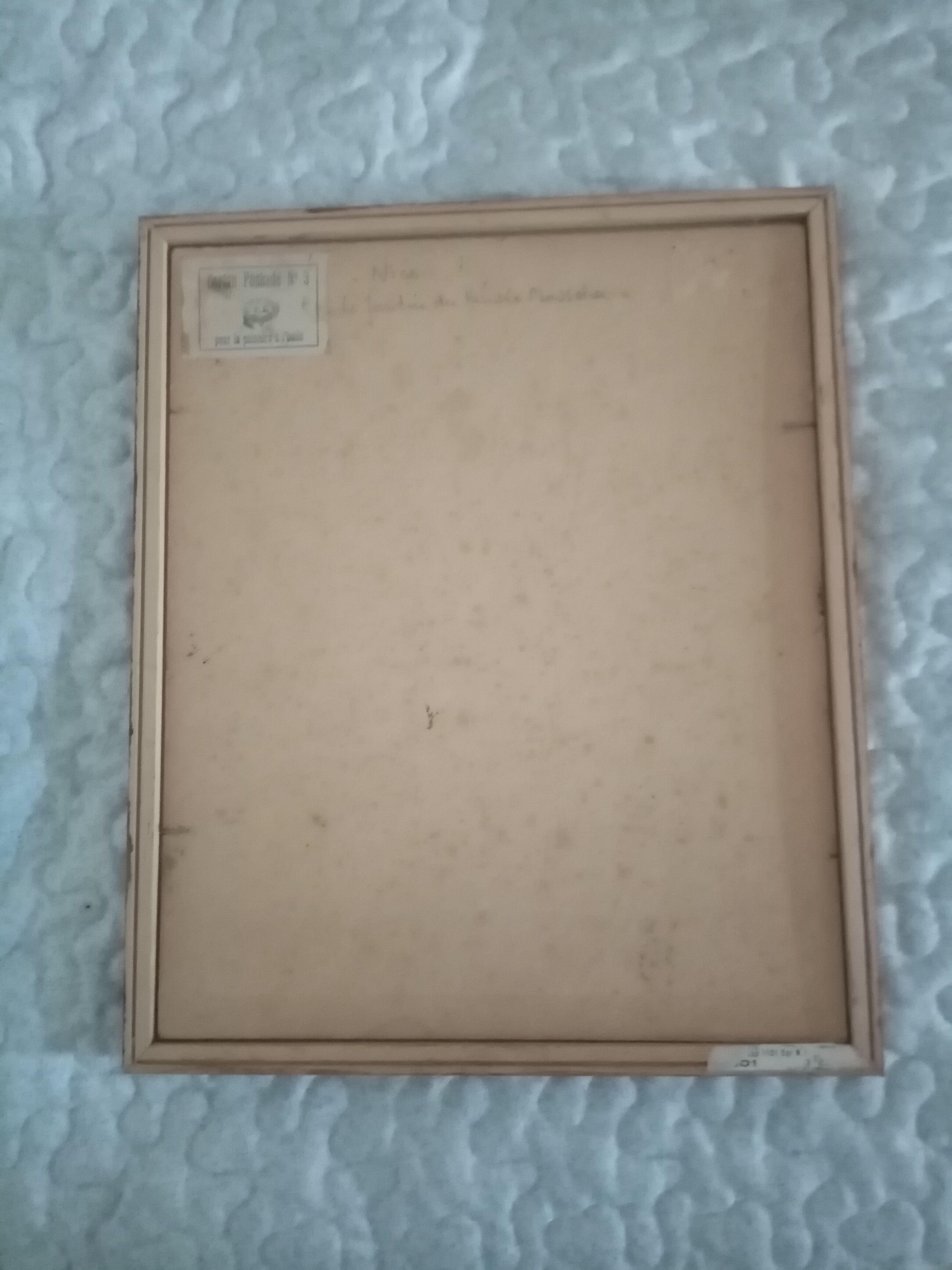 Old impressionist painting "the garden of the massena museum" sign pierre villain