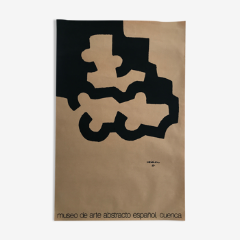 Affiche sur papier kraft d'Eduardo Chillida, Museo de arte abstracto español, cuenca, 1980