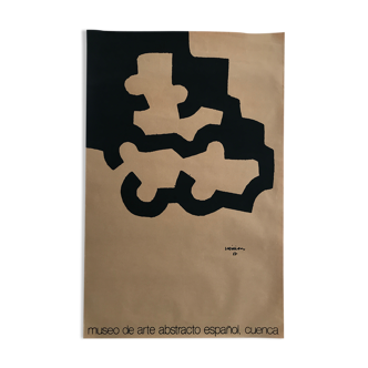 Affiche sur papier kraft d'Eduardo Chillida, Museo de arte abstracto español, cuenca, 1980