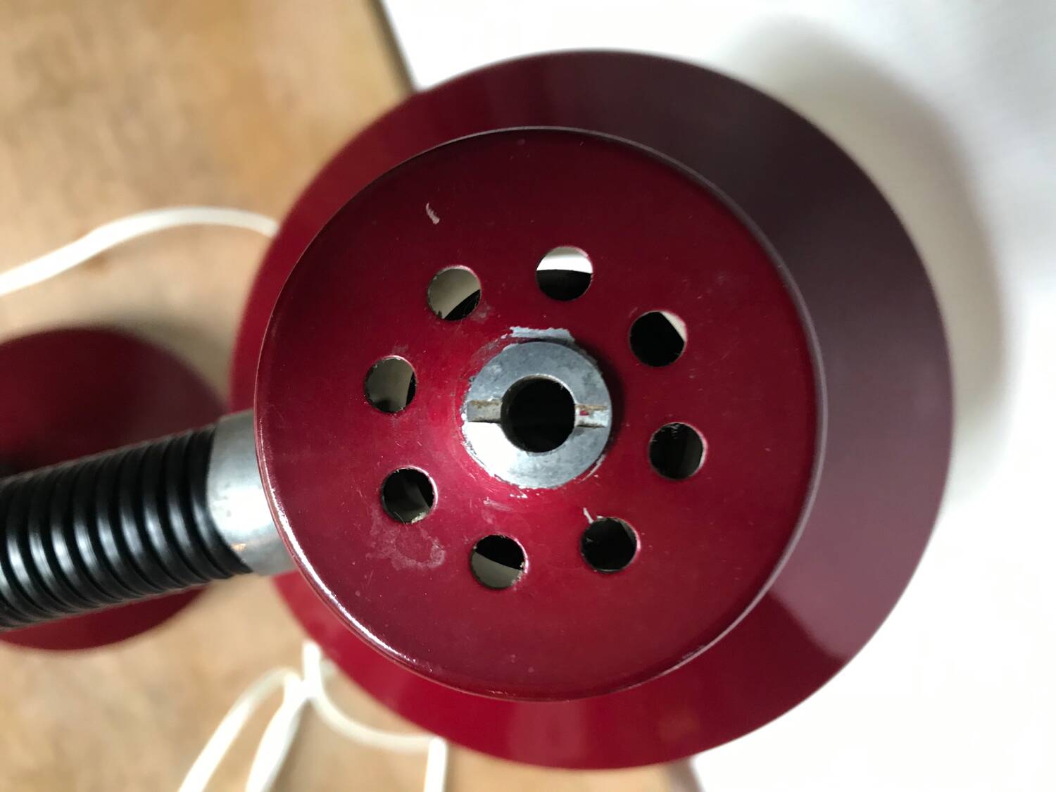 Vintage flexible burgundy metal desk lamp