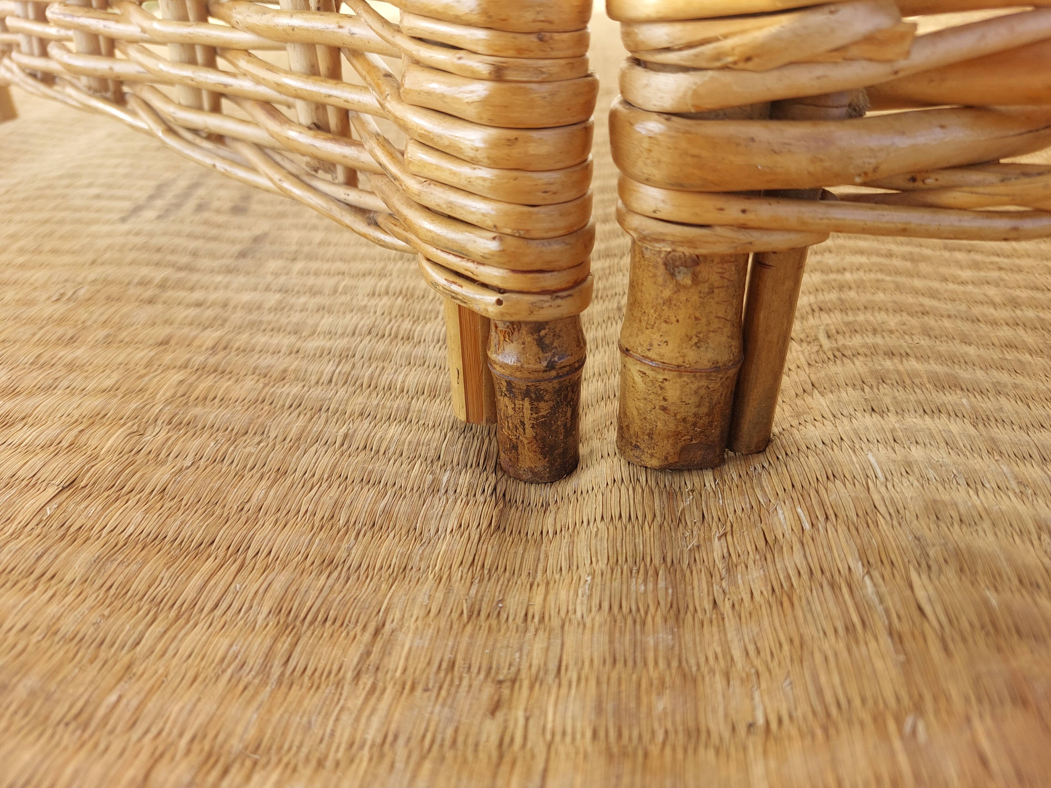 paravent en osier, 3 panneaux