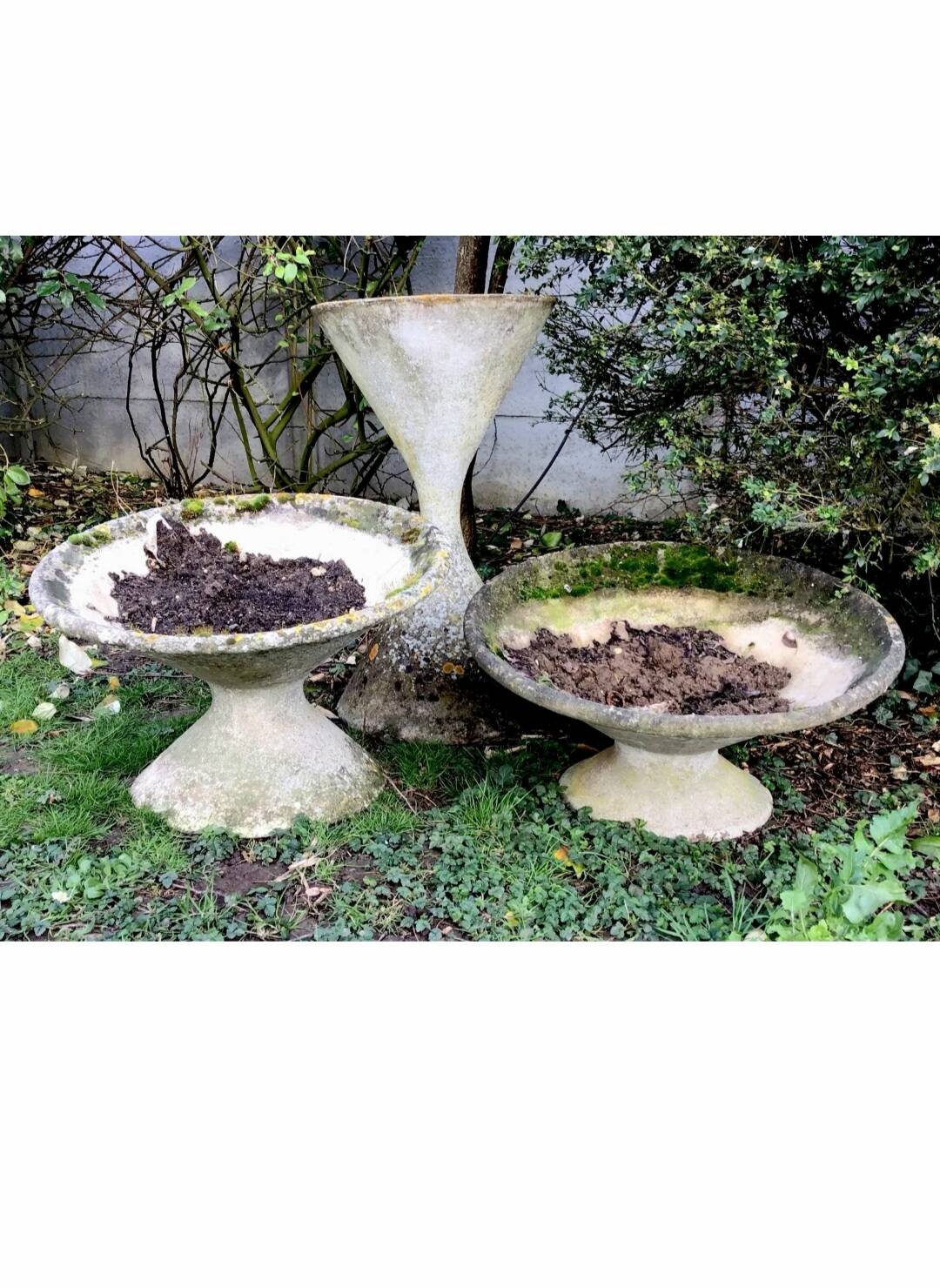 3 diabolo planters including one by Anton Bee vintage design