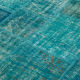 Handmade Turkish Overdyed 172 cm x 238 cm Turquoise Patchwork Carpet