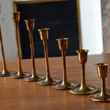 Ensemble de 7 bougeoirs en laiton 70´