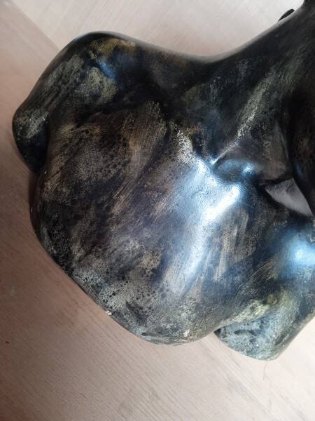 JBPigalle bust La Rieuse plaster signed