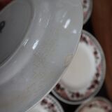5 Assiettes plates Terre de Fer modèle "Damas" Moulin des Loups et Hamage