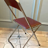 4 vintage folding chairs in chrome