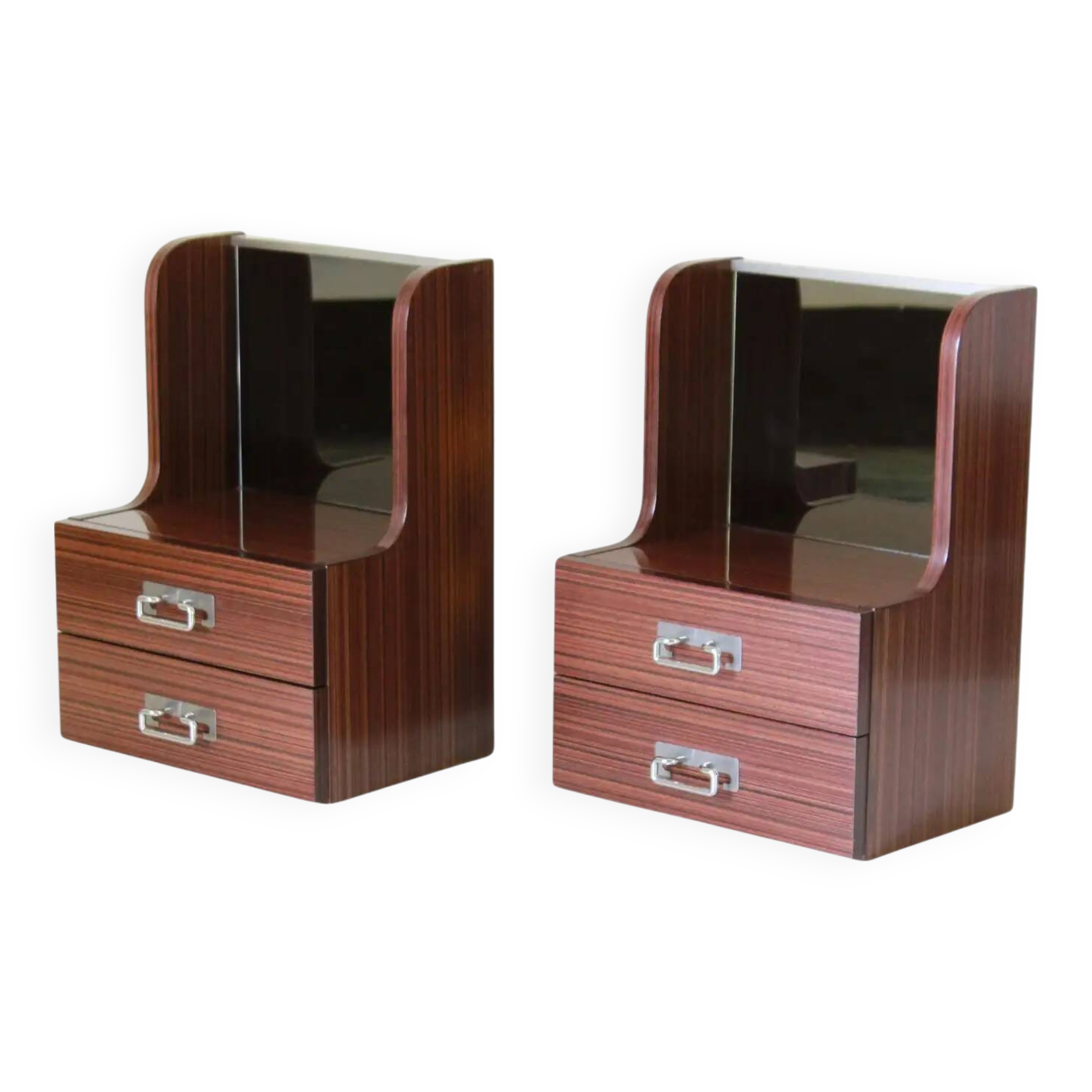 Vintage Italian Rosewood Night Stands, Set of Two