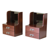 Vintage Italian Rosewood Night Stands, Set of Two