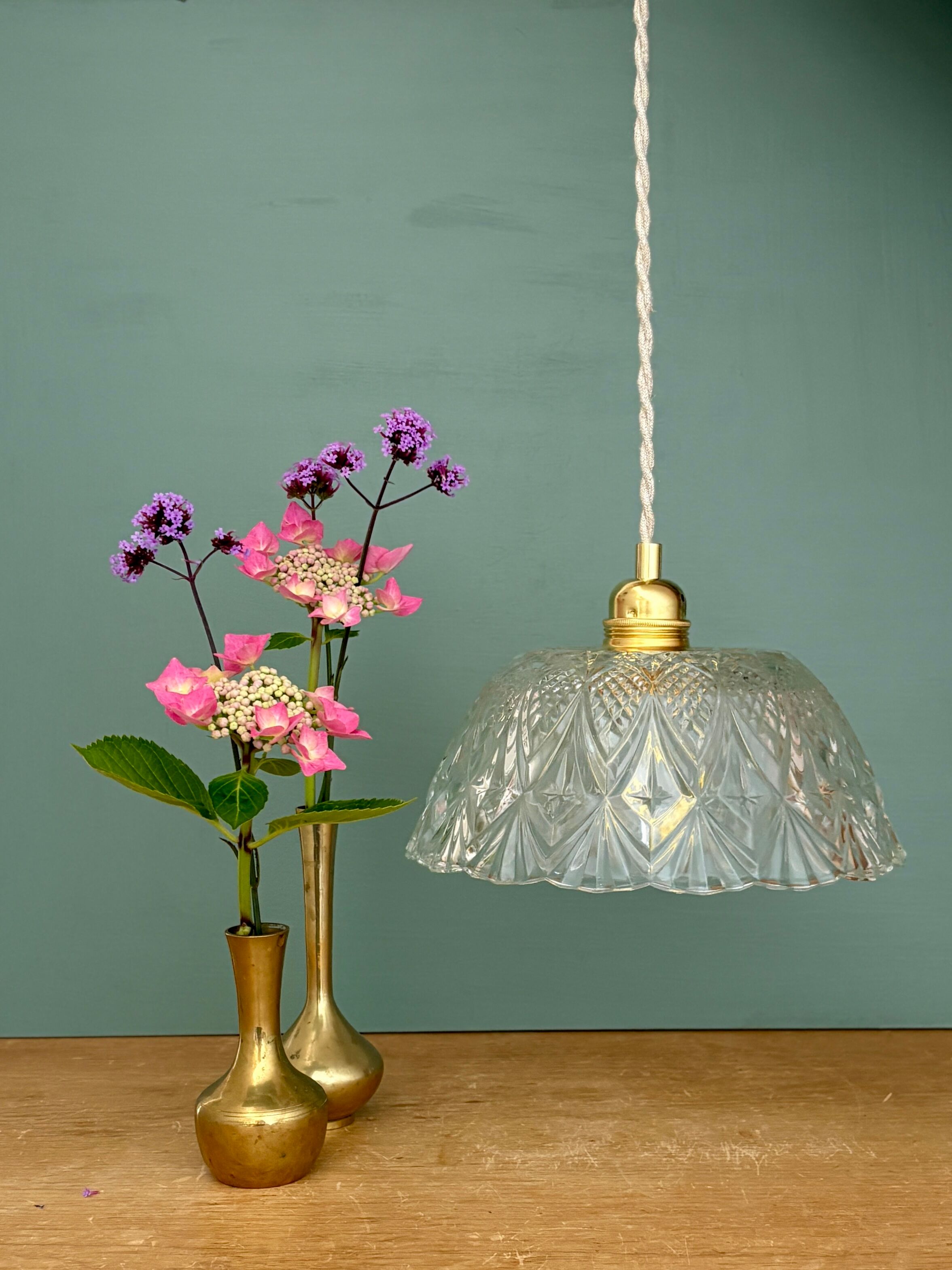 Vintage glass pendant light - tableware collection -