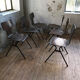 Set de 6 chaises "Marteau" acajou thermomoulé