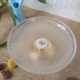 Glass and gold metal cake display - vintage