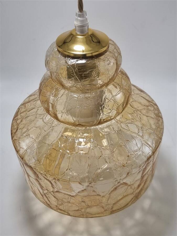 Amber glass pendant light