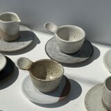 Modular Indonesian ceramic tableware service (6 elements + cups)