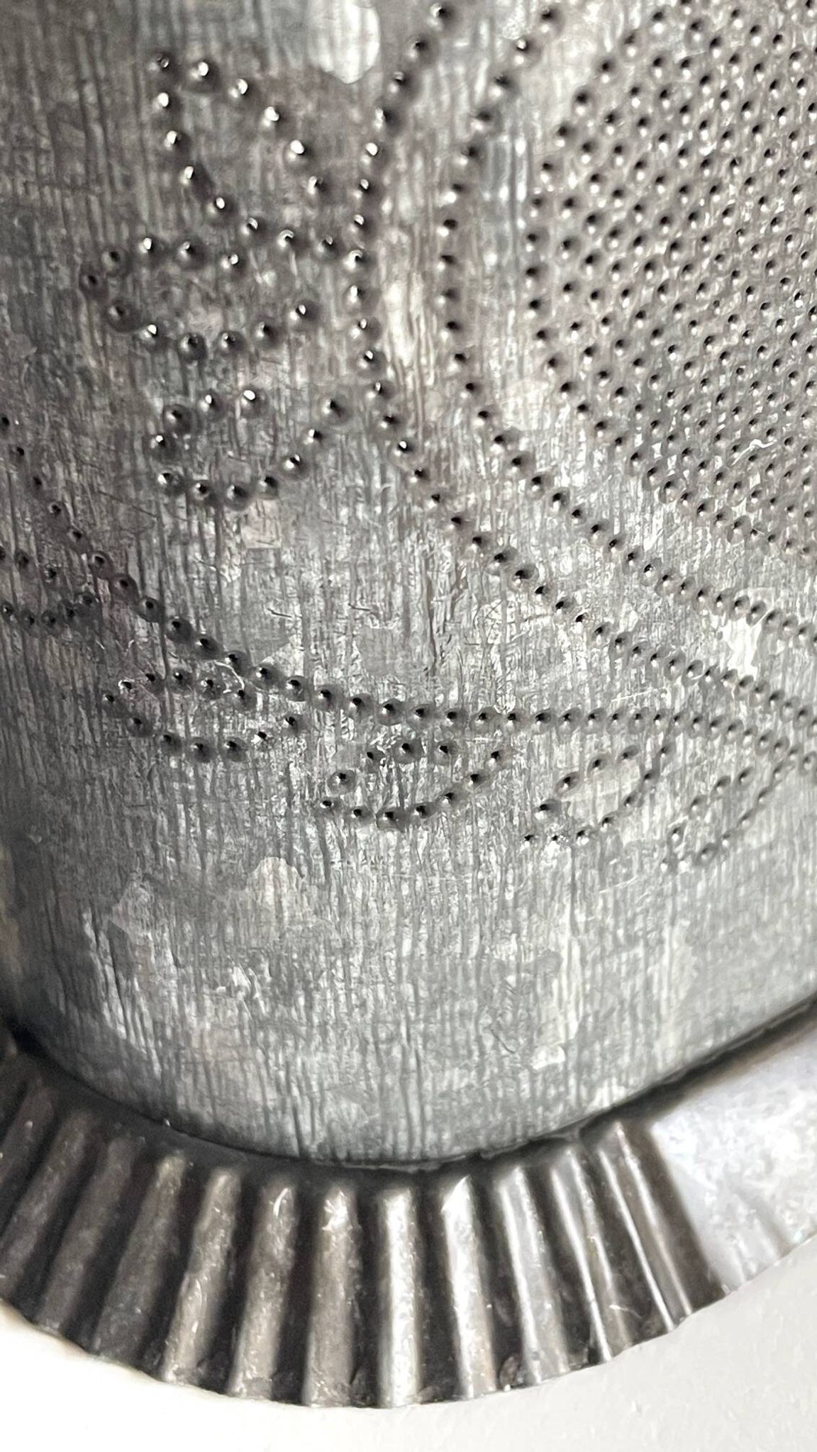 LAMPE Coeur ZINC Vintage