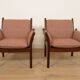 Ensemble de 2 fauteuils vintage | Illum Wikkelsø pour Silkeborg | Modèle Genius | Acajou