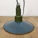 Industrial Blue Enamel Military Pendant Lamp with Cast Aluminium Top, 1960