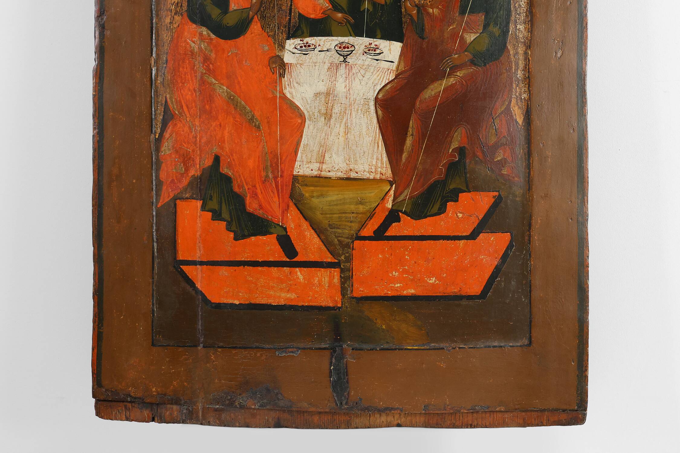 Large Russian Religious Icon “The Holy Trinity”, 18th Century