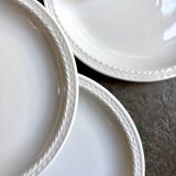 6 white earthenware dessert plates