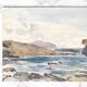 Ancient watercolor depicting a seaside