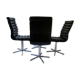 A set of four leather chairs, Italy, 80s