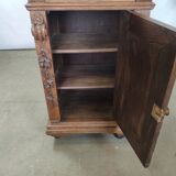 Bedside table carved in oak