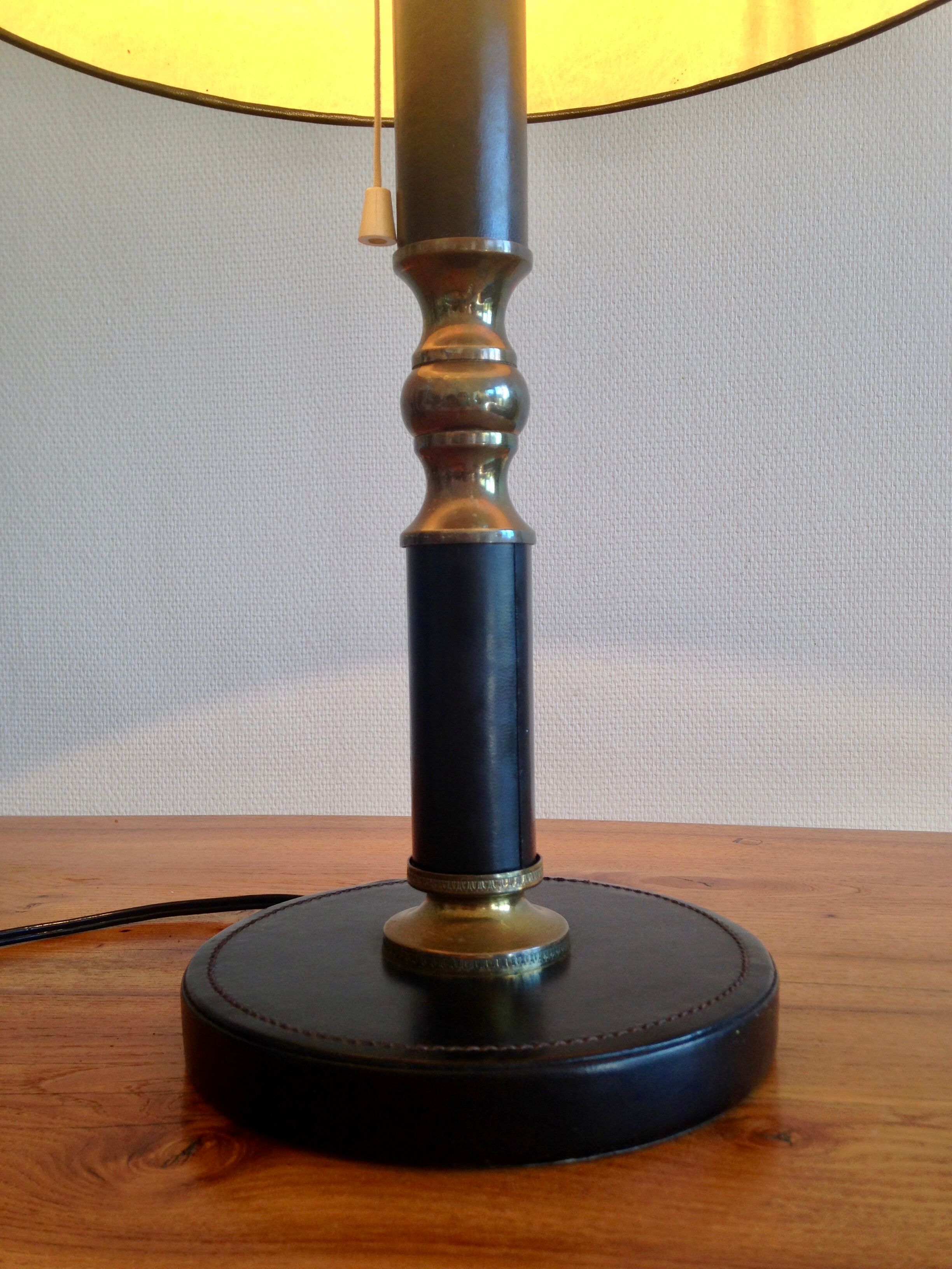 Great lamp to ask  brass, leather and paper 1950