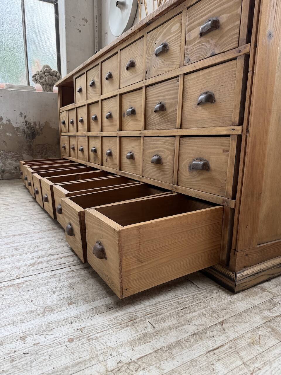 Meuble de métier pin XL années 50