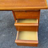 Bureau en bois pieds compas années 60