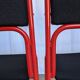 Set of 6 red & black metal chair: space age stackable dining chair baša