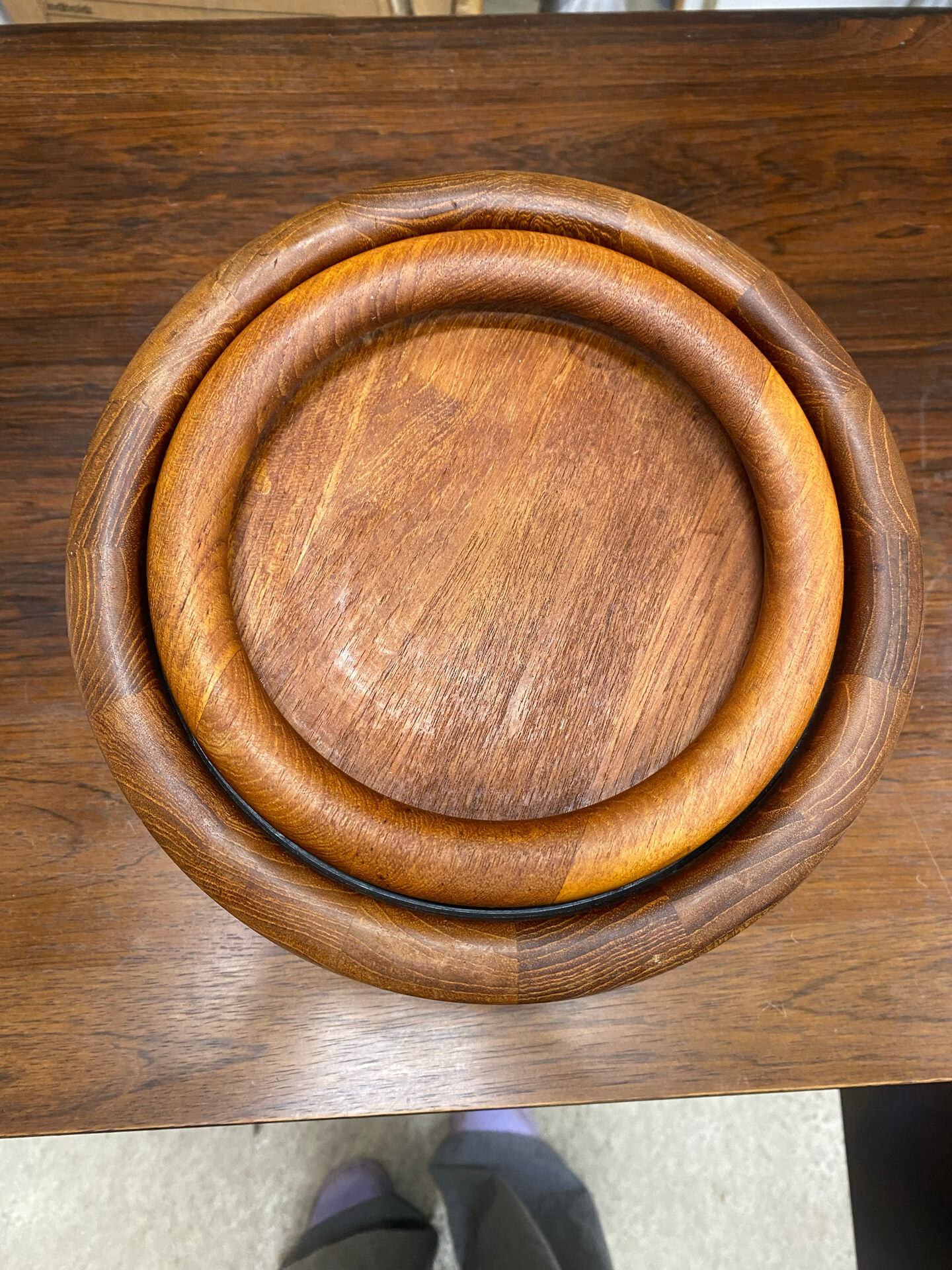 Danish teak ice bucket by Richard Nissen
