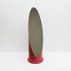 Vintage fuchsia lipstick-style plastic and glass mirror, Italy, 1970s