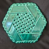 Varnished ceramic trivet from Vallauris and 2 bottle coasters.