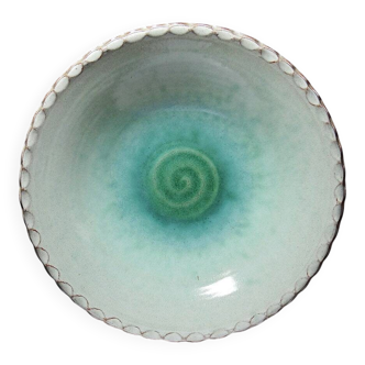 Large glazed terracotta fruit bowl Westraven Utrecht vintage 1950s