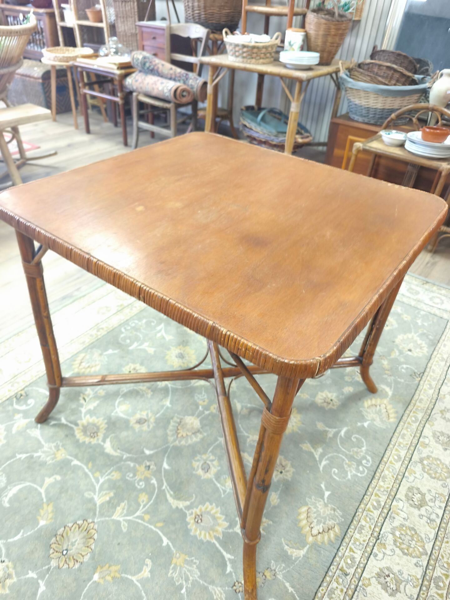 Rattan dining table