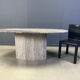 Table à manger en granit ovale vintage, années 1970