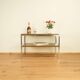 Television shelf, chrome frame with 2 levels, vintage from the 60s