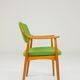 Vintage green wool office chair 1970