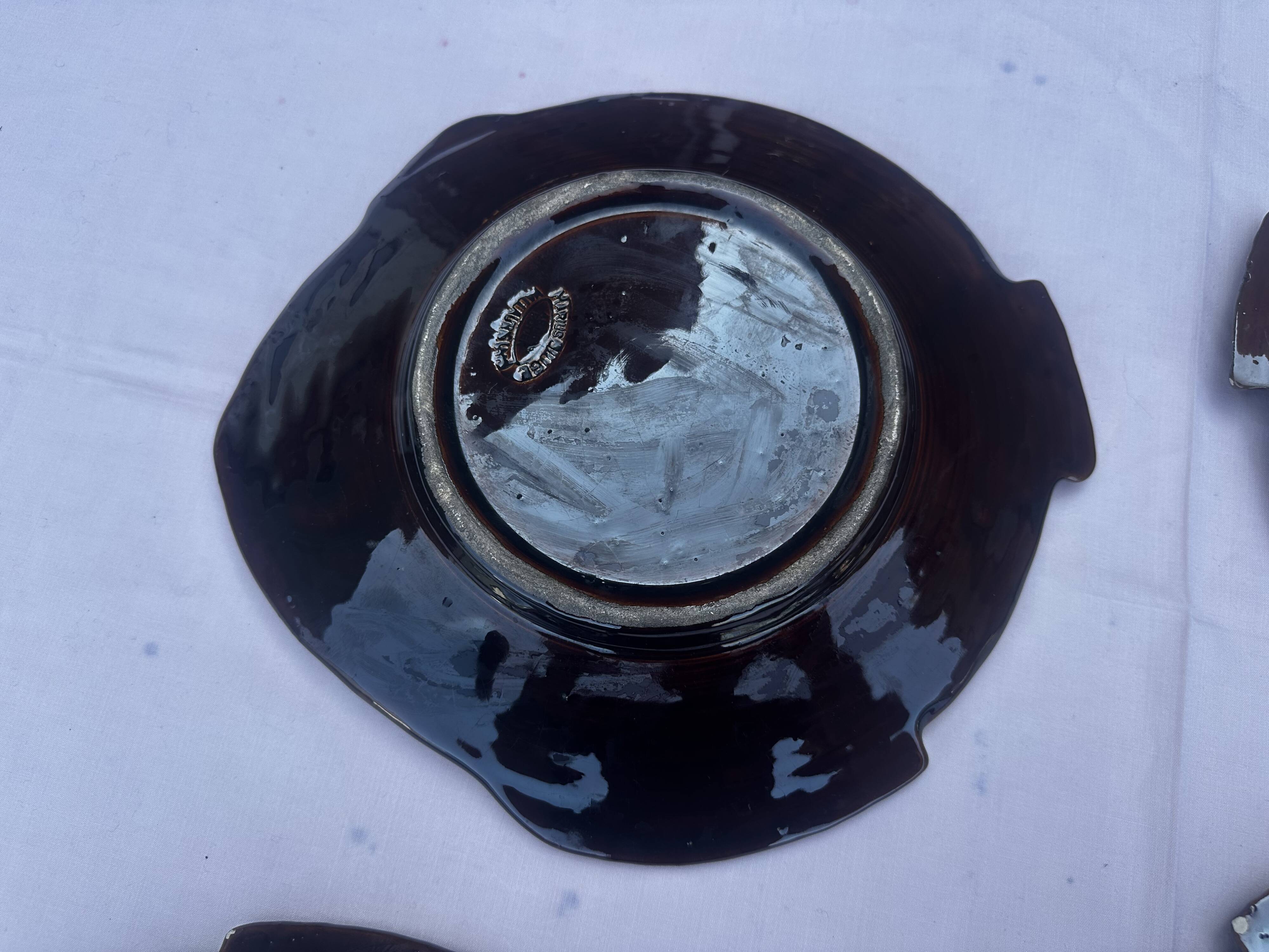 5 fish plates by Marius Giuge for Vallauris