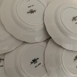 6 Sarreguemines dessert plates, cornucopia, 1928