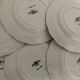 6 Sarreguemines dessert plates, cornucopia, 1928