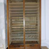 Vintage oak curtain filing cabinet (double)