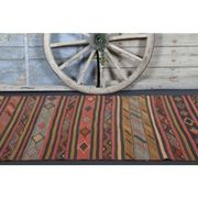 1970s Vintage Turkish Hand-Knotted Wool Cotton Red Runner Rug 117x227
