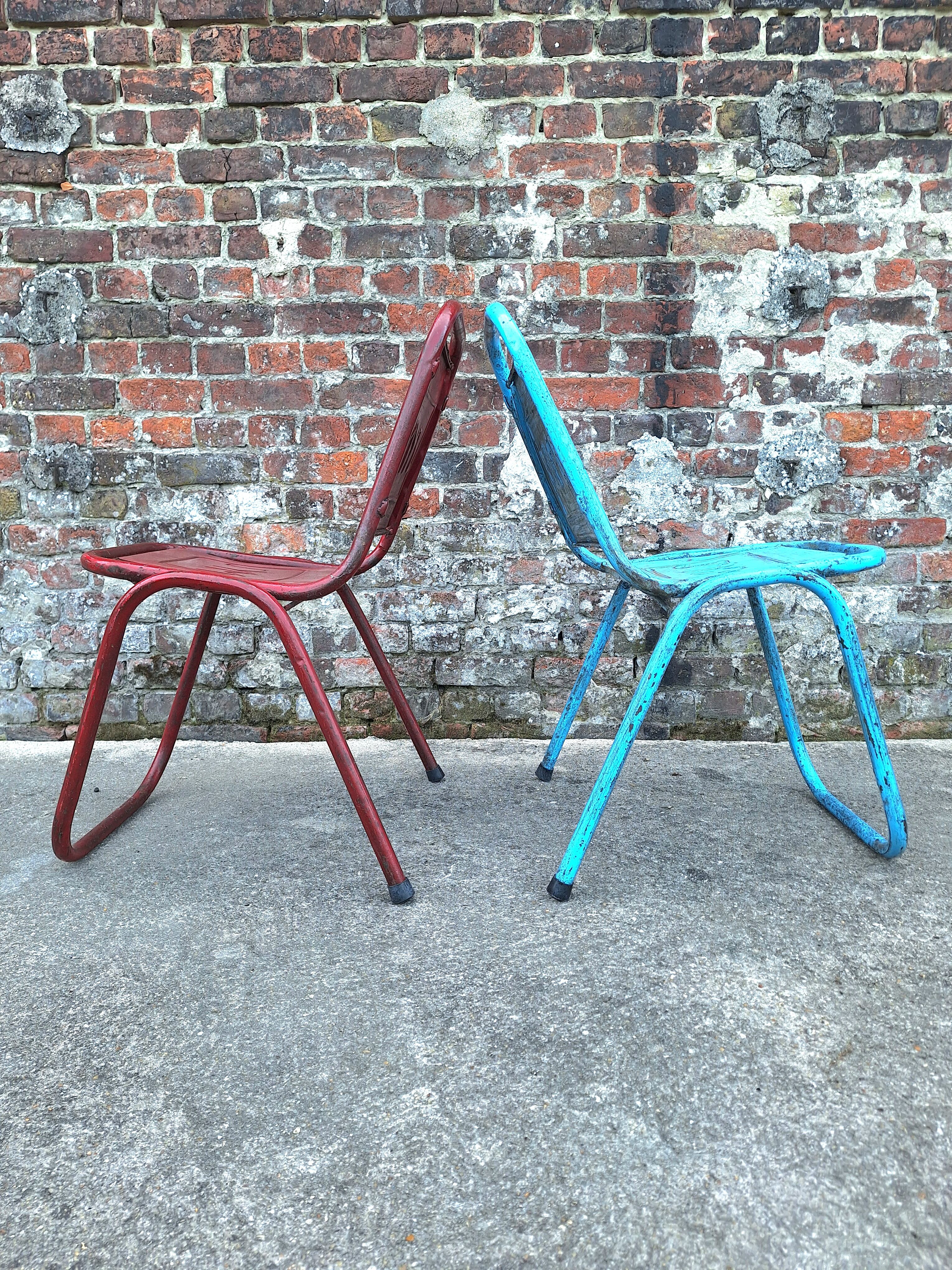 Lot de 6 chaises vintage JYM, meubles sièges industriels