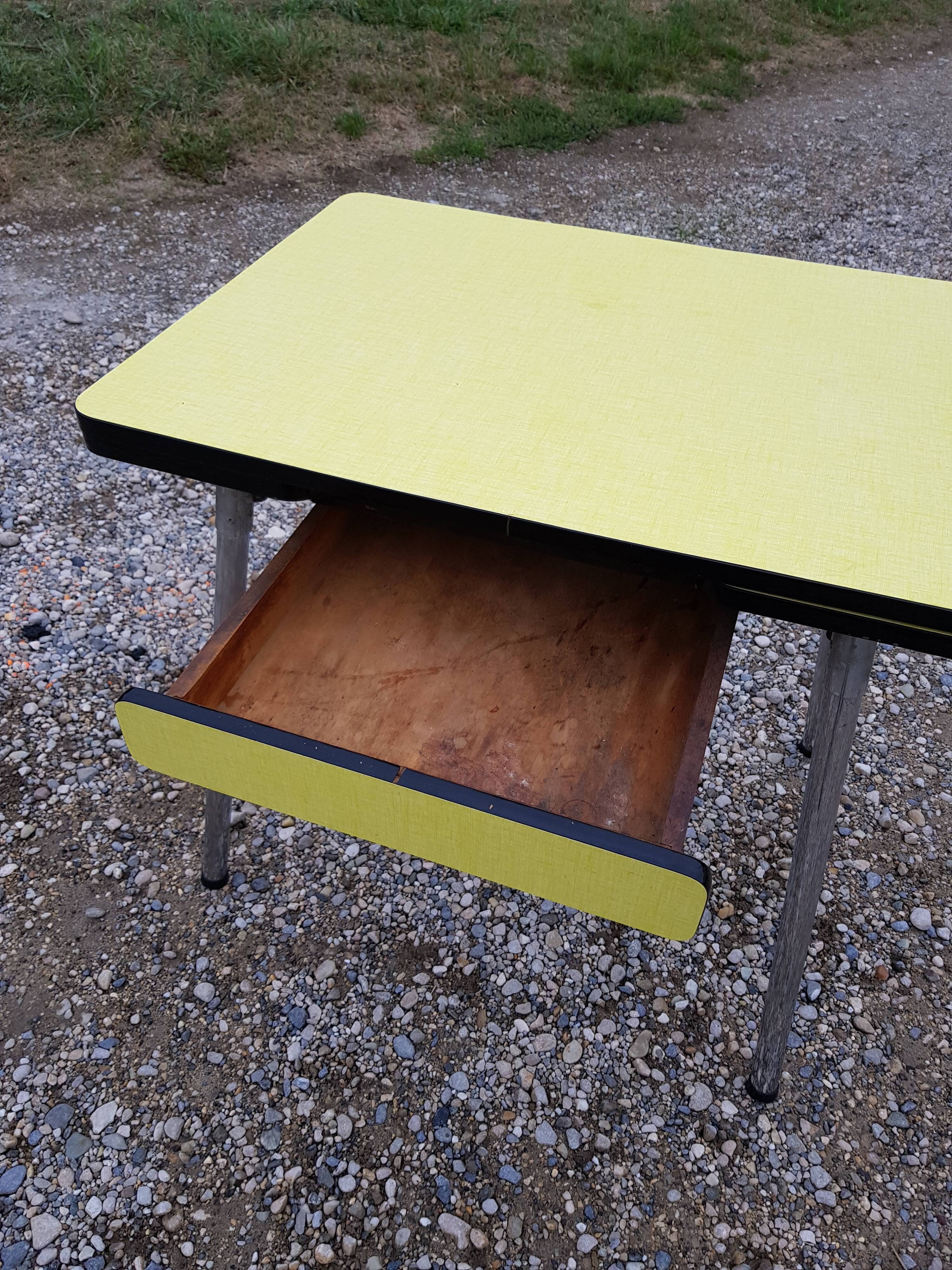 Yellow formica table