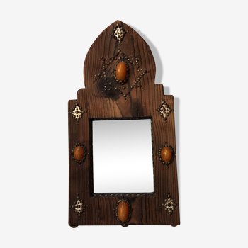 Miroir ancien en bois 56 x 30 cm
