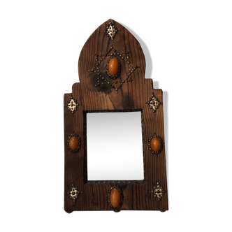 Miroir ancien en bois 56 x 30 cm