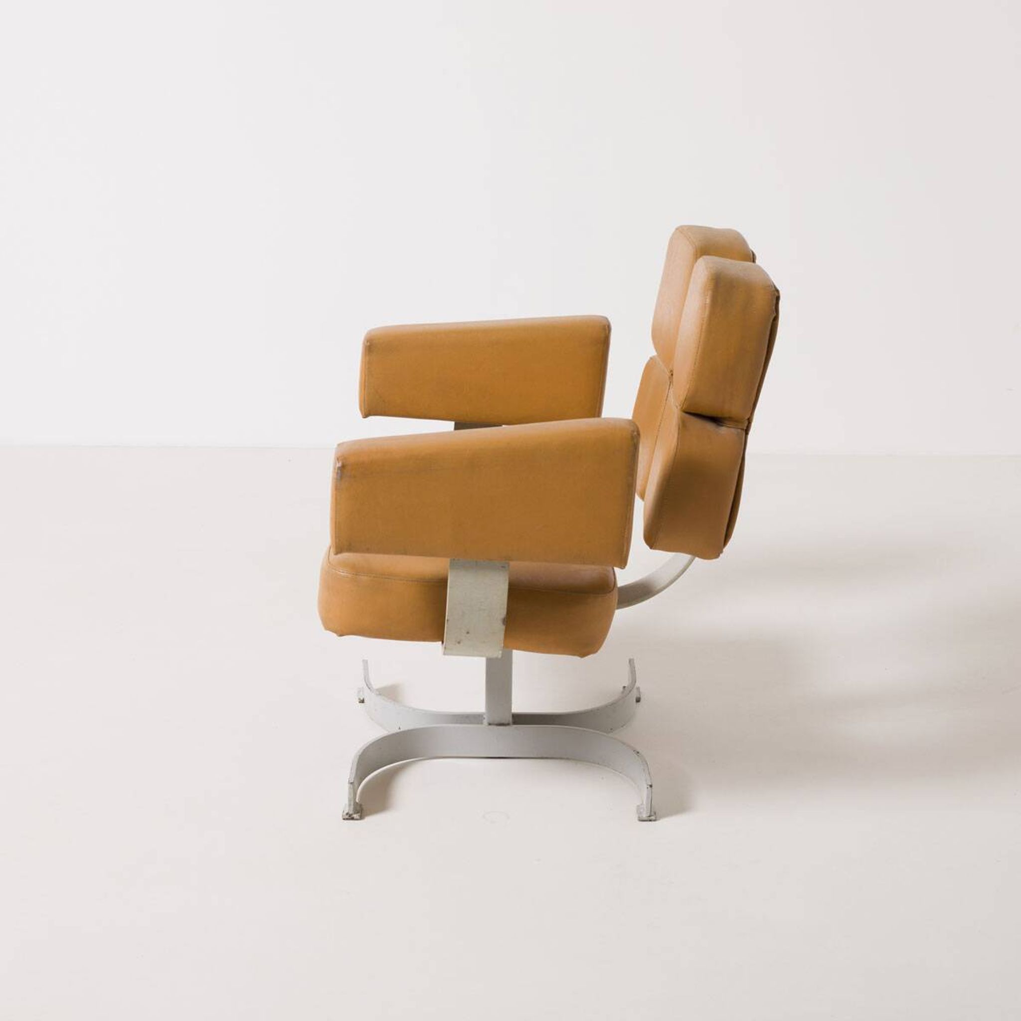 Unique brutalist swivel armchair from former Czechoslovakia, 1970s 1 of 3