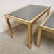 Tables gigognes laiton doré vintage 1970